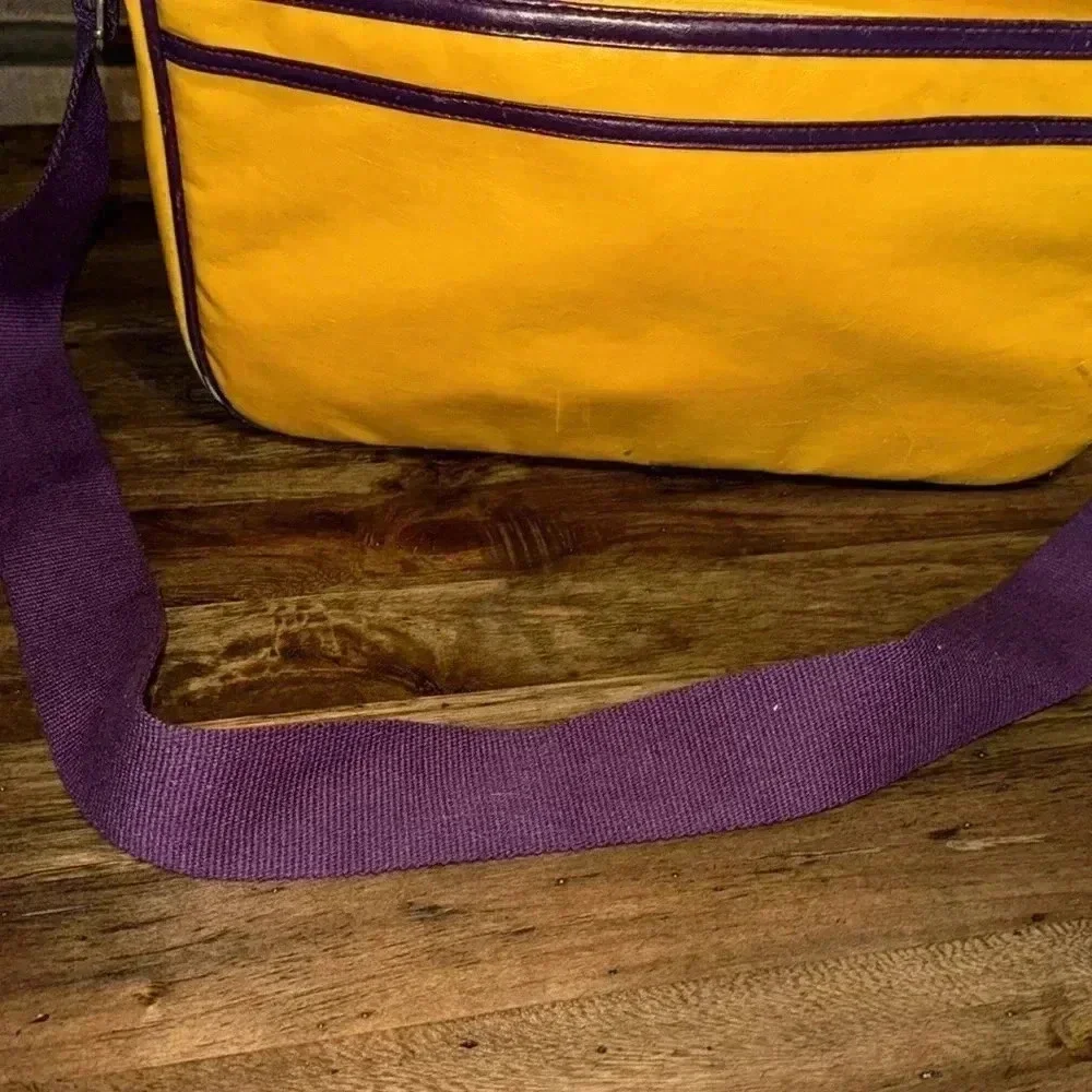 vintage yellow purple shoulder crossbody bag computer messenger bag adjustable